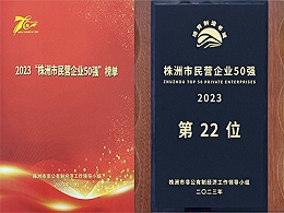 株洲市民营企业50强第22位